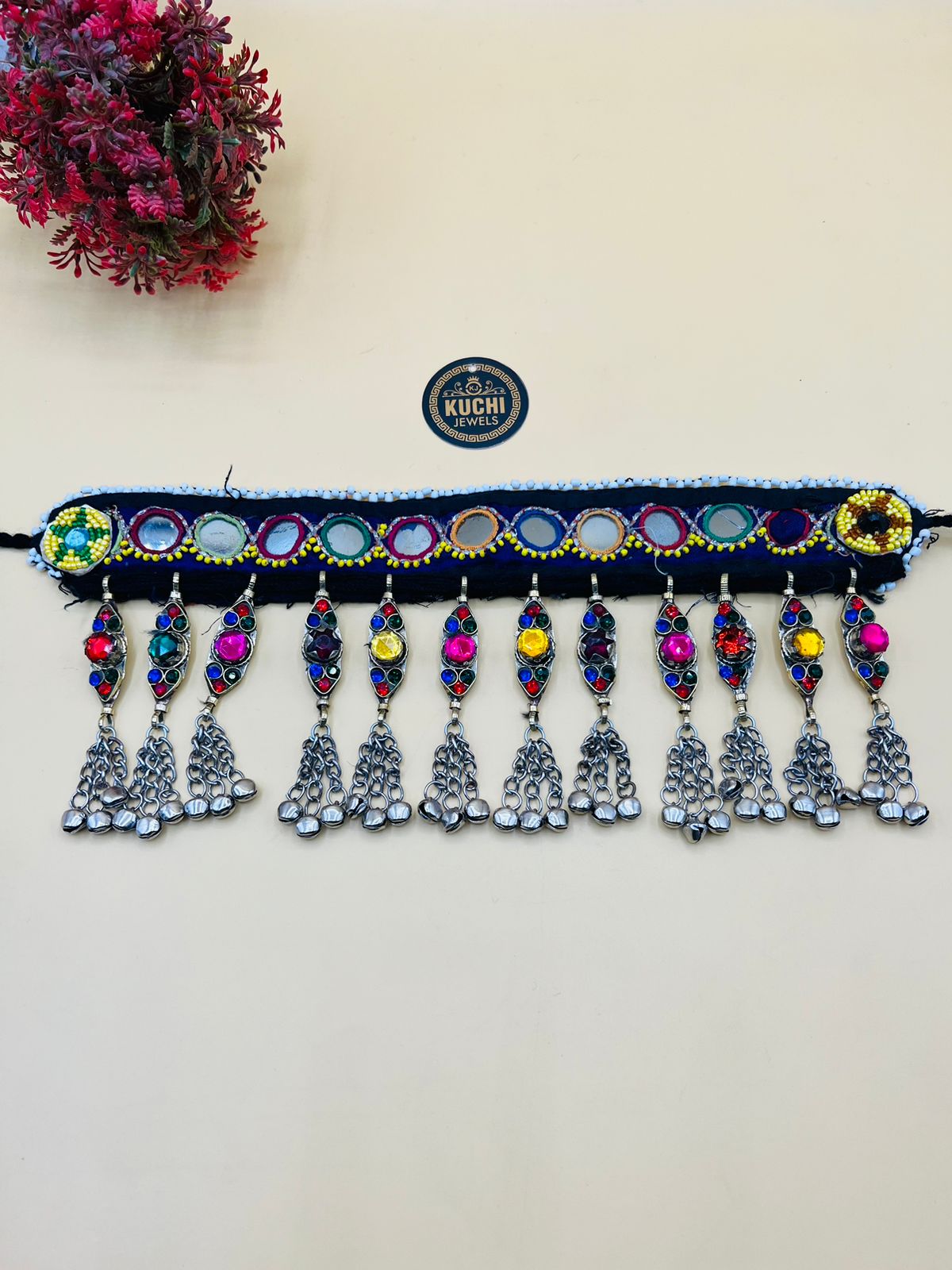 Afghani Multi Stone Bells Choker