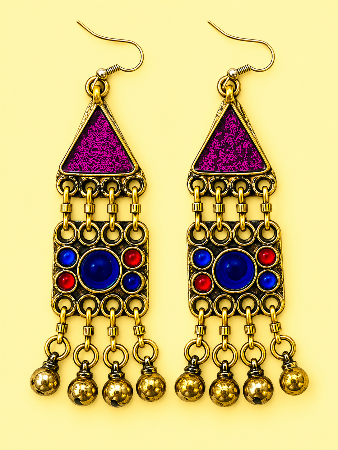 Vintage Golden Statement Earrings