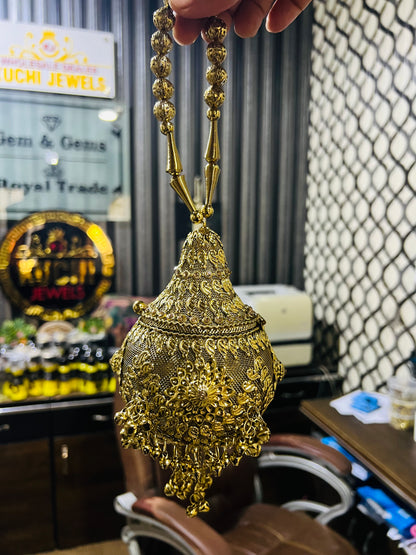 Heer Collection Beautiful Potli Golden Hand Bag-Hani-2