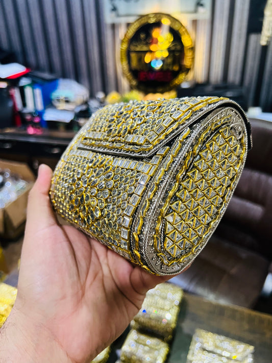 Medium Square Pure Kundan Bag Low Price KK-B