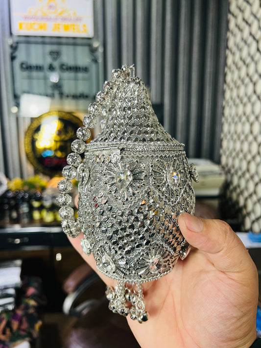 Heer Collection Beautiful Potli Silver Bag-1