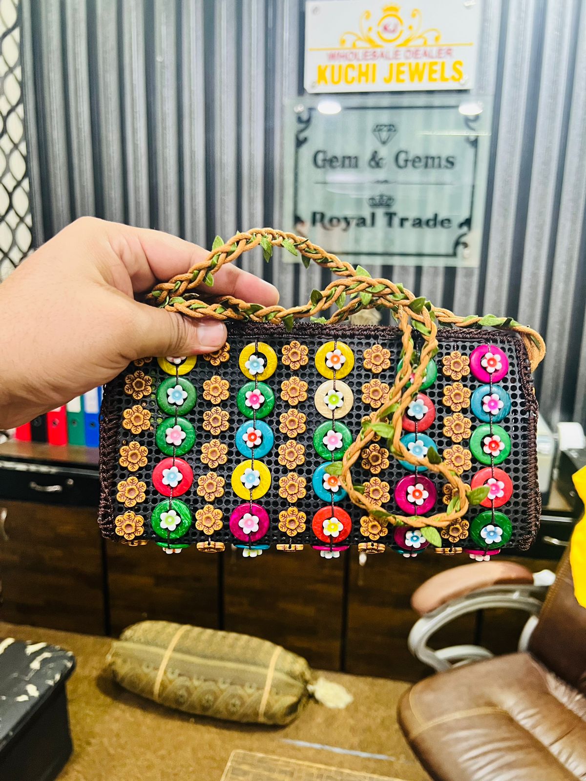 Wooden Handmade Shoulder Bag For Women