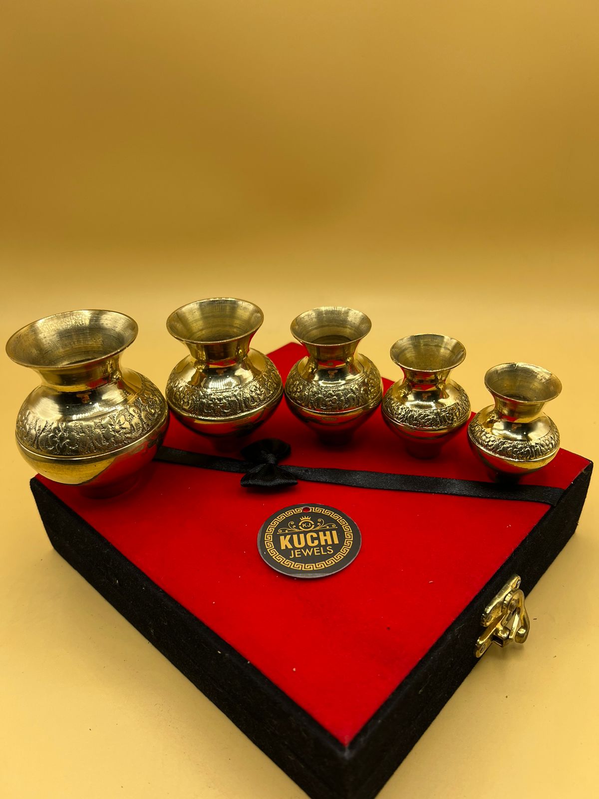 Brass Traditional Dod Garwai 5 Pieces Set