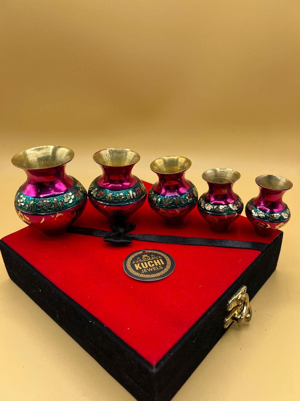 Brass Traditional Dod Garwai 5 Pieces Set