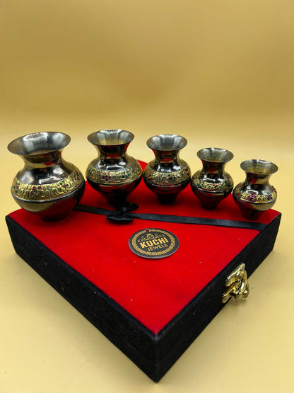 Brass Traditional Dod Garwai 5 Pieces Set