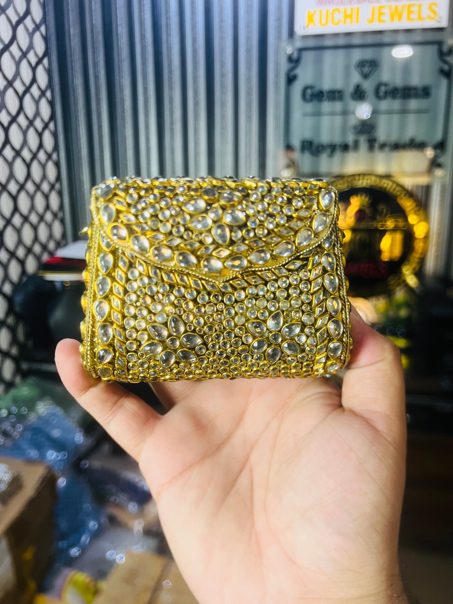 Pure Kundan Shahi Handmade Metal Bag BB-S18