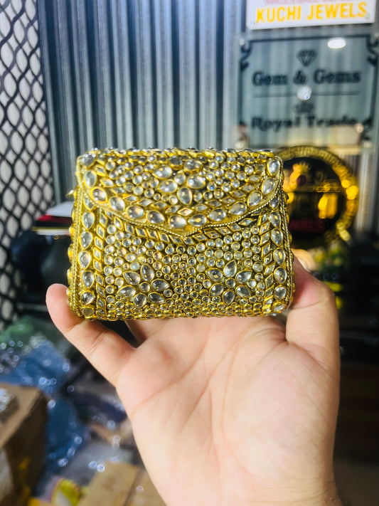 Pure Kundan Shahi Handmade Metal Bag BB-S18
