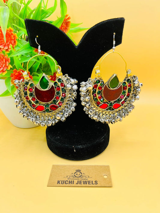 Chand Balli With Silver Bells Ear Rings for Women