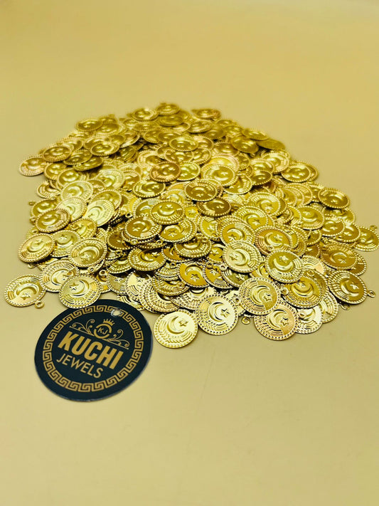Chand Tara Golden Color Coin For Dress Accessories (100 Pcs)