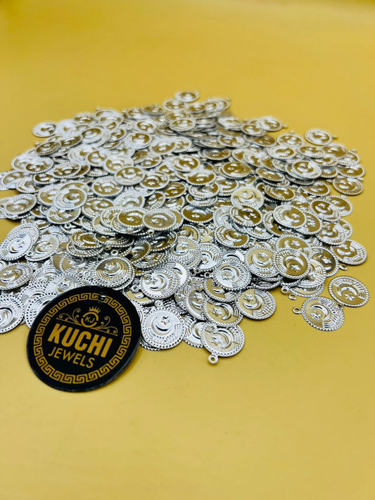 Chand Tara Silver Color Coin For Dress Accessories (100 Pcs)