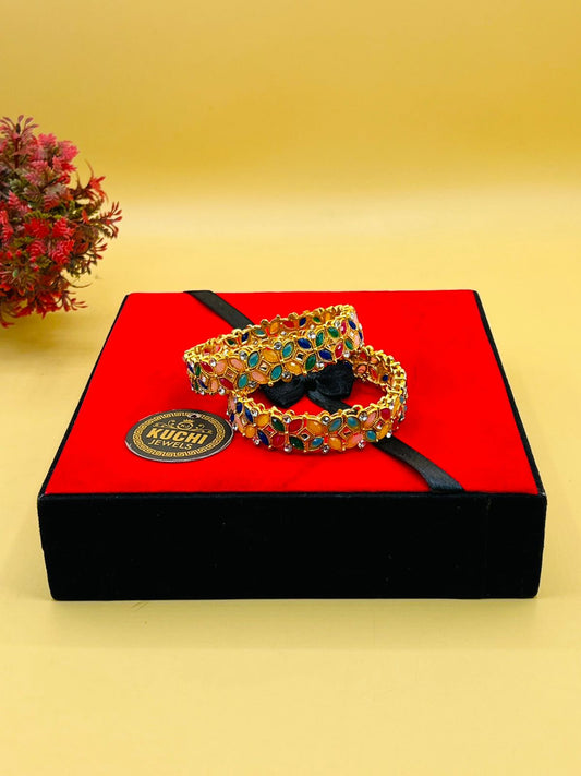 Cross Flower Multi Color Bangle