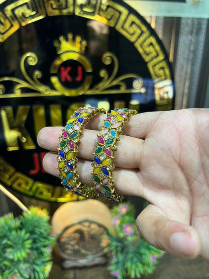 Cross Flower Multi Color Bangle