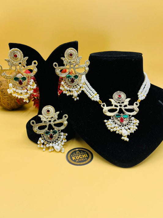 Crown Pearl Necklace Set