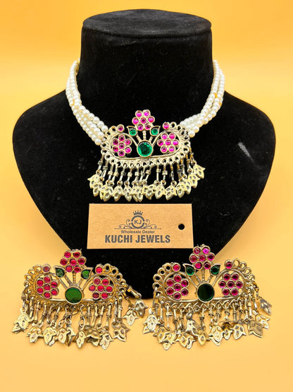 Cultural Crown Flower Choker Set