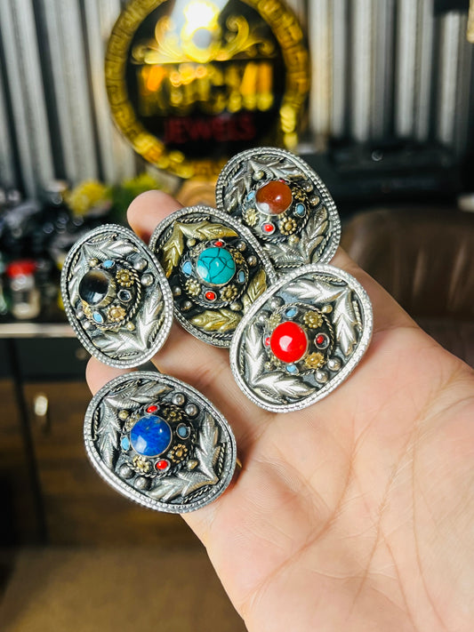 Turkman Stylish Ring Multi Stone (Adjustable)