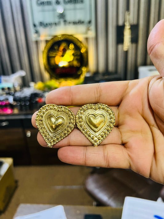Heart Style Golden Earrings