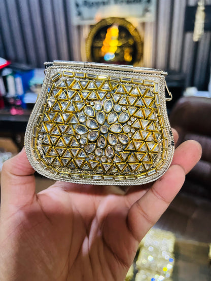 Medium Kundan Gold Bag Round D shape BB-D21