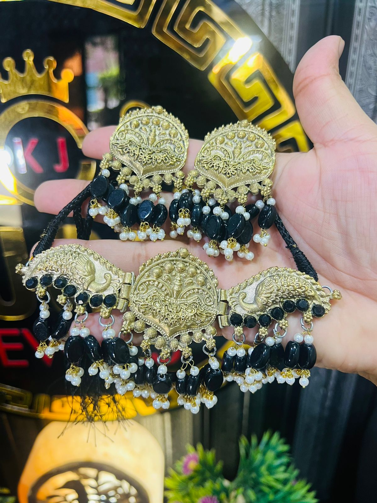 Double Peacock Rajistani Choker Set