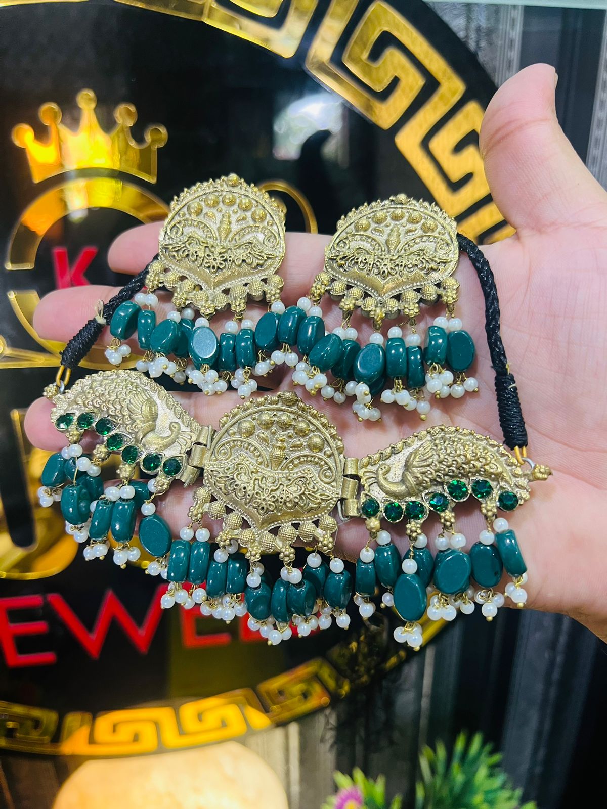 Double Peacock Rajistani Choker Set