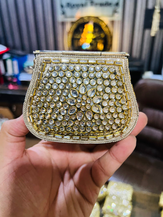 Medium Kundan Gold Bag Round D shape BB-D22