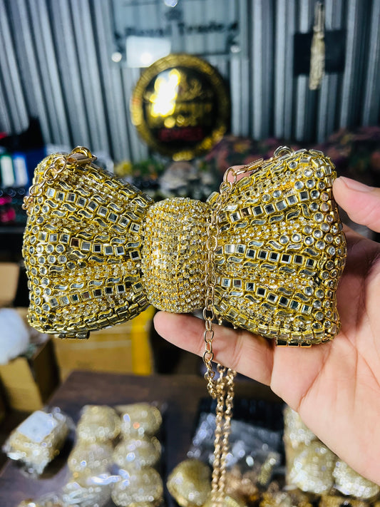 Butterfly Kundan Stone Acrylic Bag