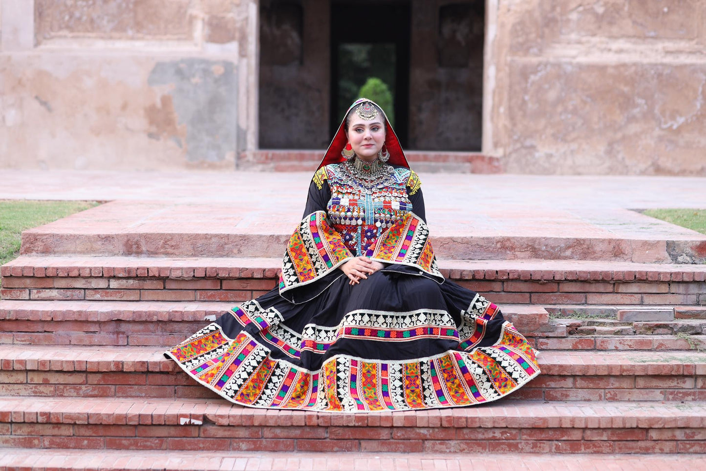 Ethnic Women Afghan Embroidery 3 Piece Dress