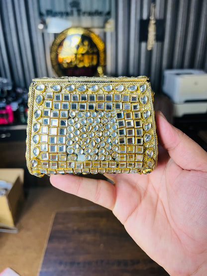 Pure Kundan Shahi Handmade Metal Bag BB-S1