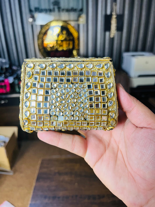 Pure Kundan Shahi Handmade Metal Bag BB-S1