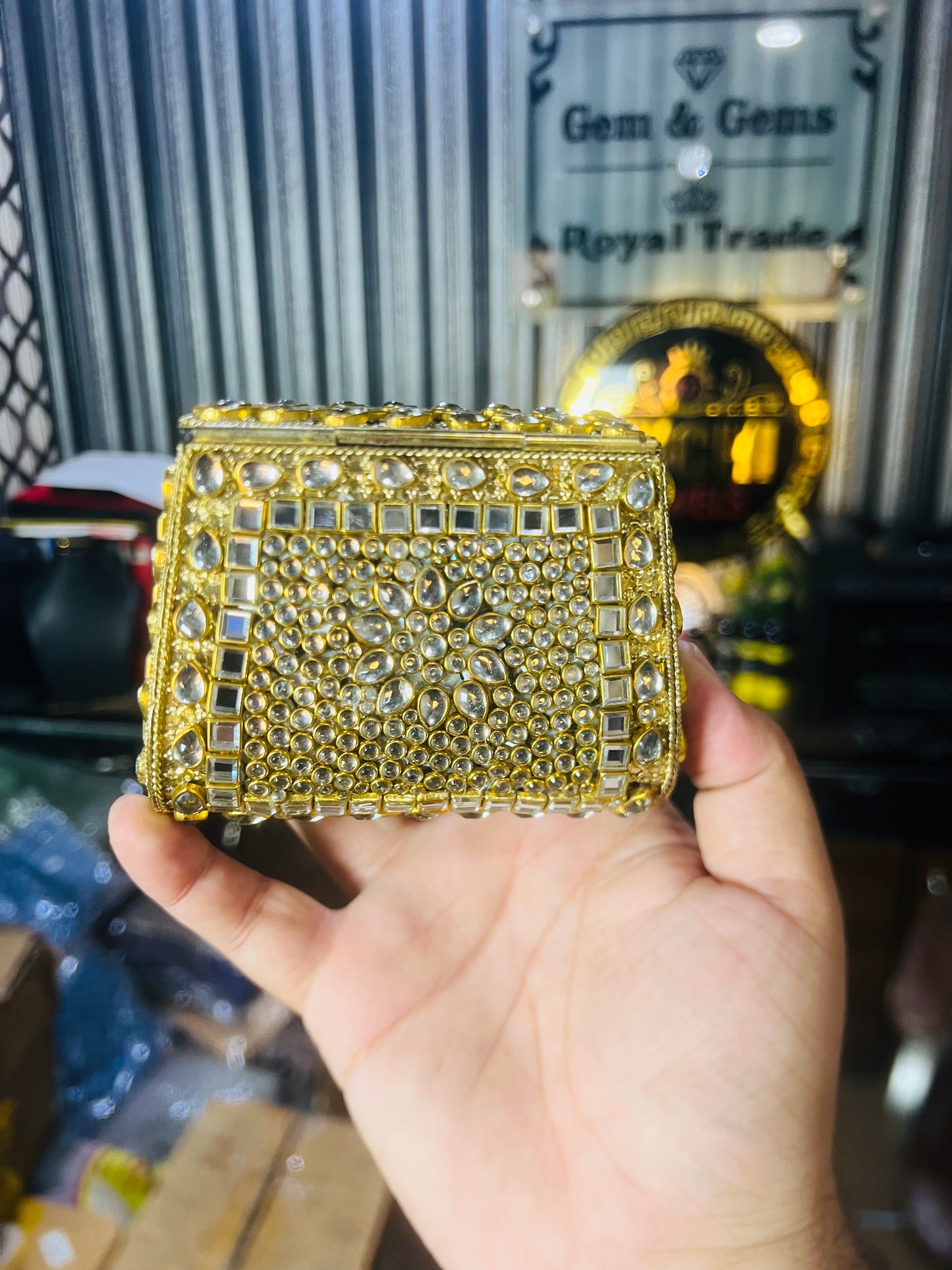 Pure Kundan Shahi Handmade Metal Bag BB-S15