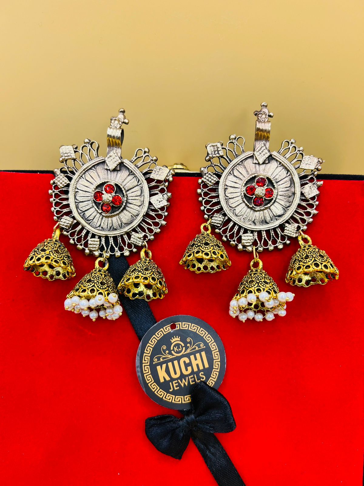 Golden Jhumka Traditional Earrings