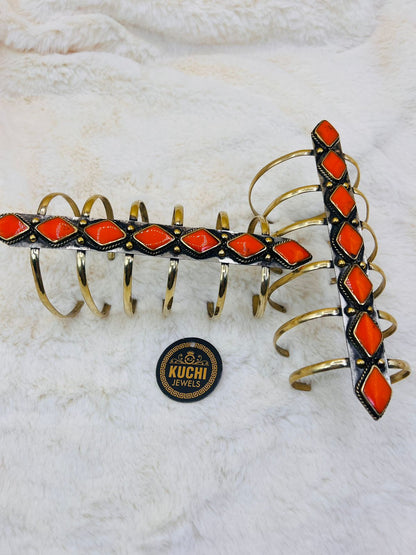 Golden Scorpion Style Long Stone Bracelet