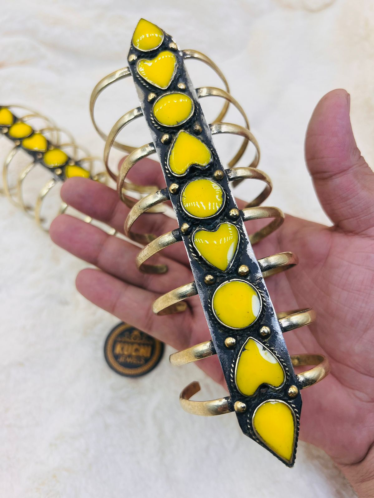 Golden Scorpion Style Long Stone Bracelet