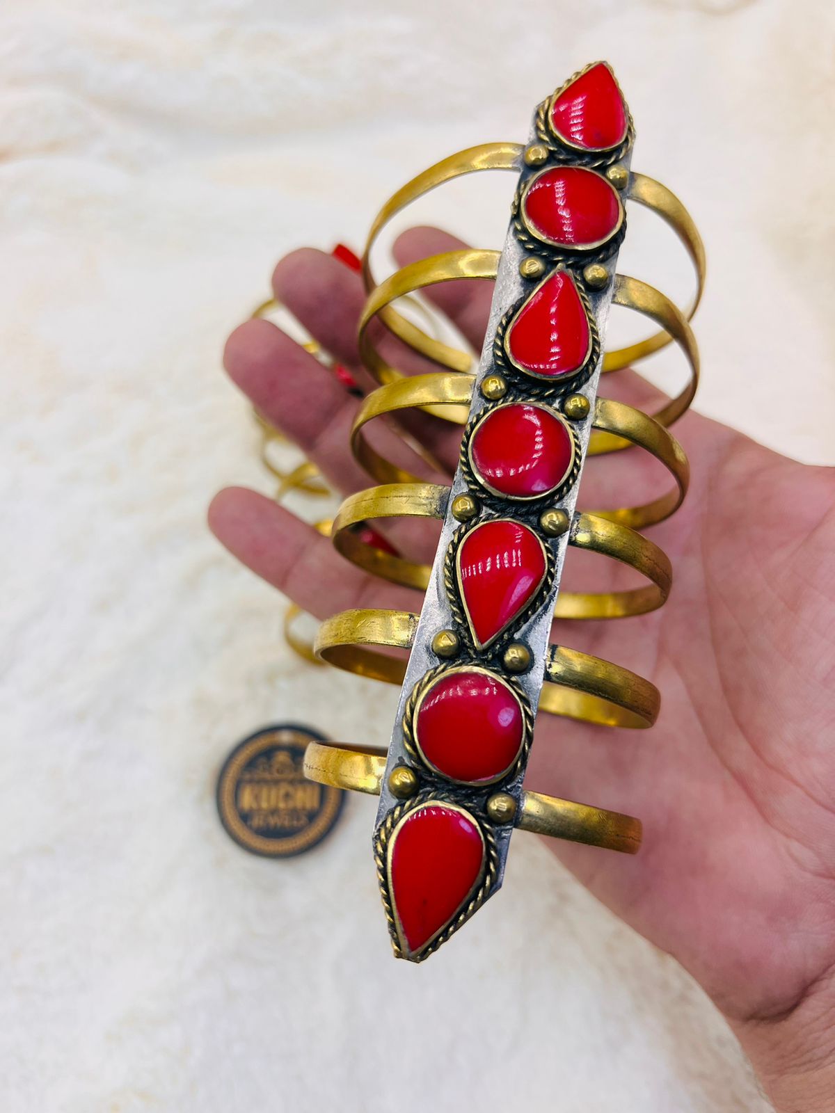 Golden Scorpion Style Long Stone Bracelet