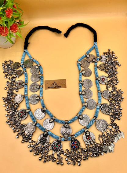 Heavy Vintage Pendants And Turquoise Beads Belt/Necklace