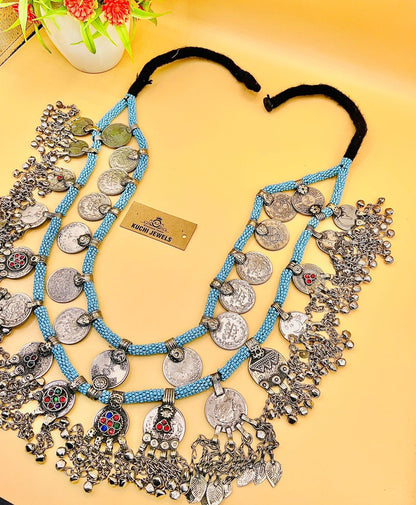 Heavy Vintage Pendants And Turquoise Beads Belt/Necklace