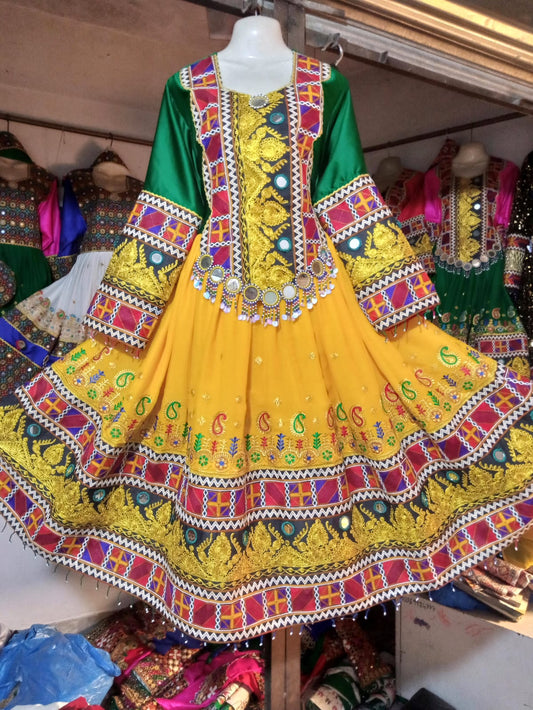 Afghani Multi Color Embroidery Dress