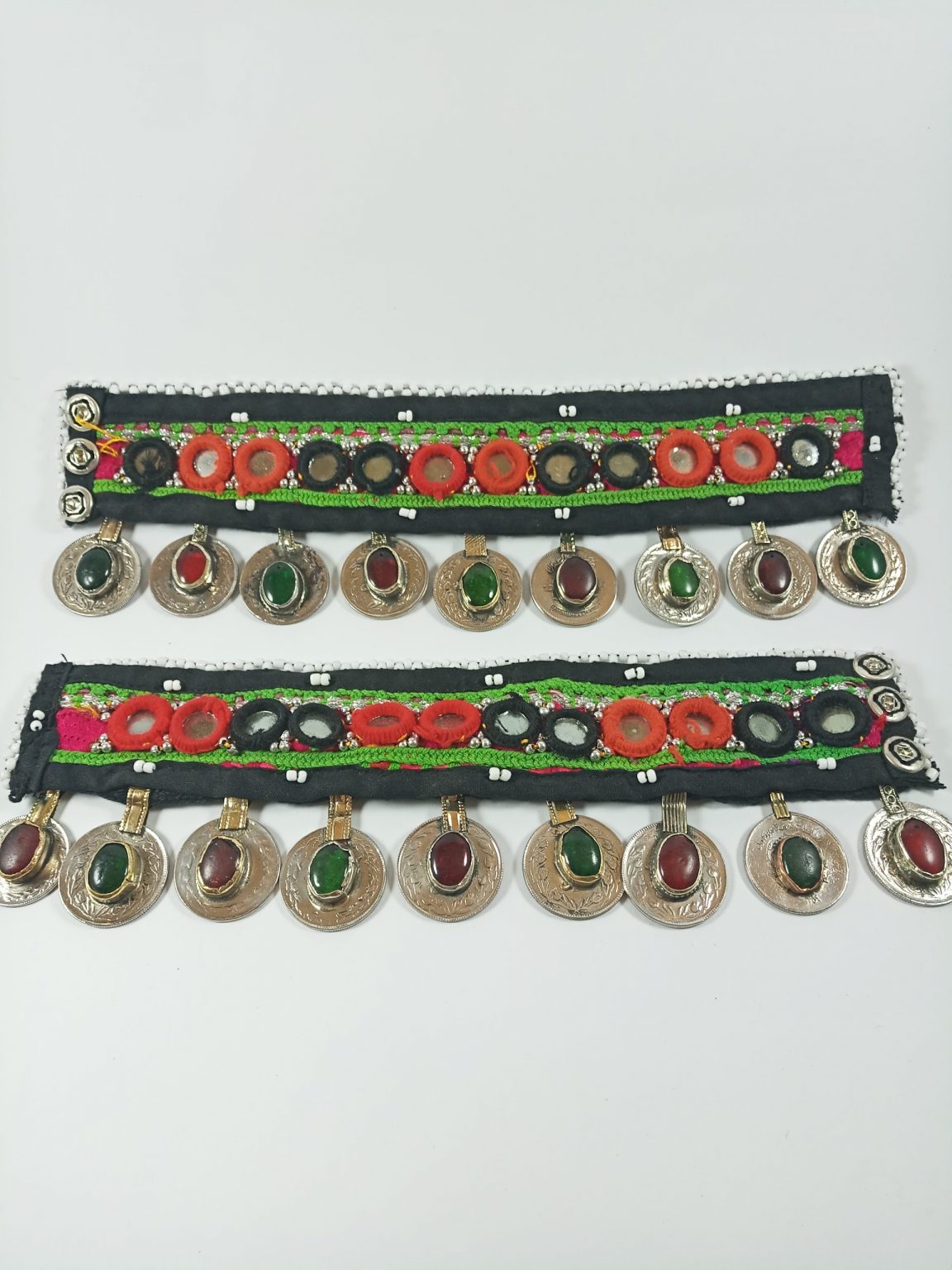 Afghani Fabric &amp; Coins Anklet