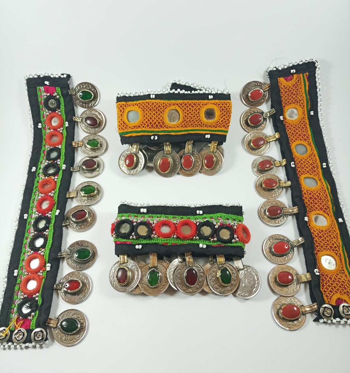 Afghani Fabric &amp; Coins Anklet