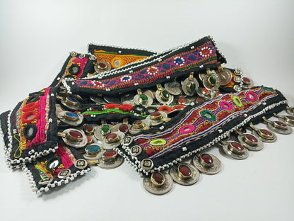 Afghani Fabric &amp; Coins Anklet