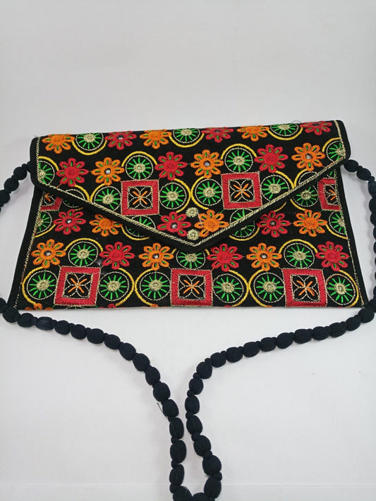 Velvet Shoulder Embroidery Bag