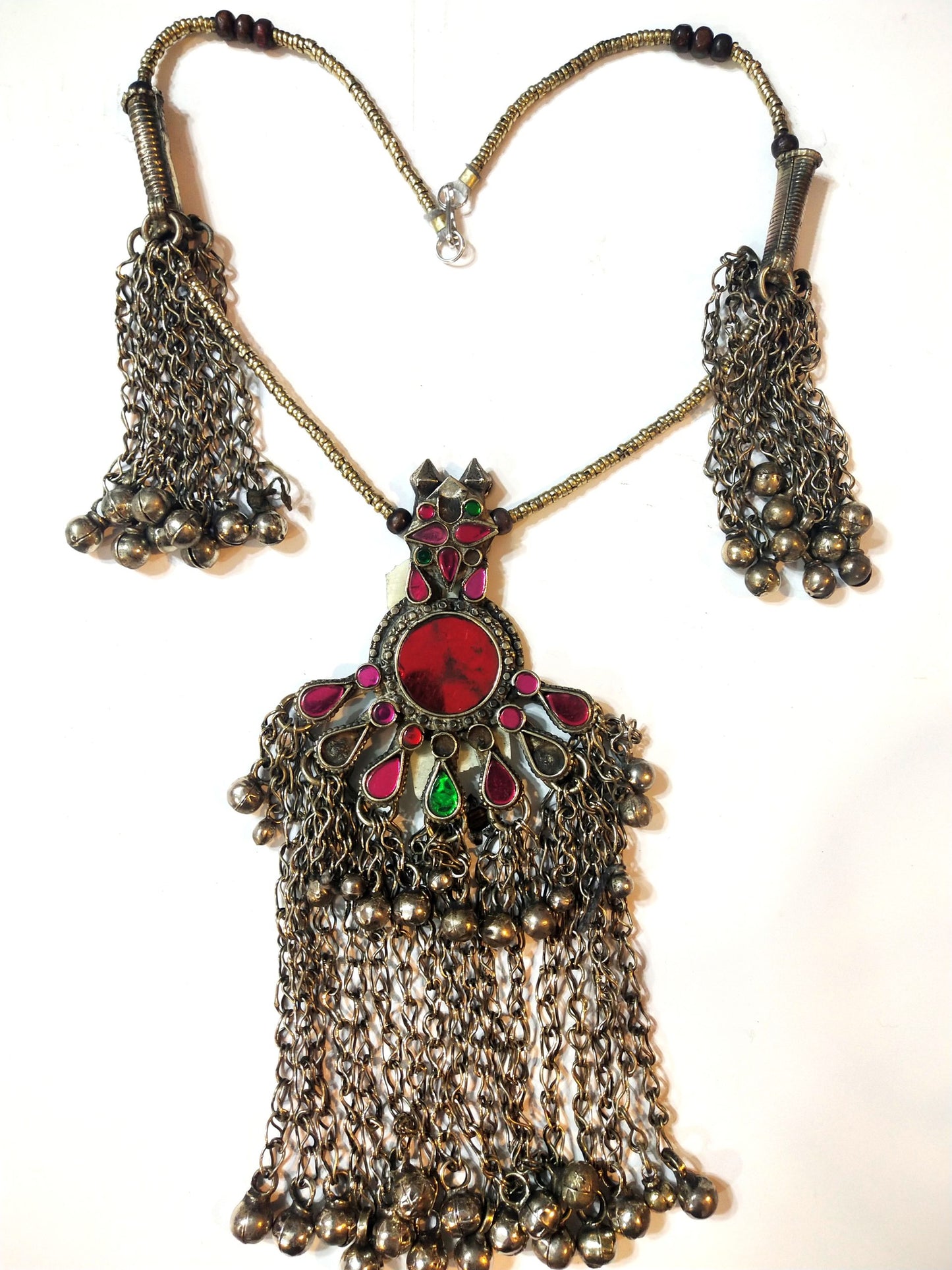 Long Crystal Bells Pendant Necklace