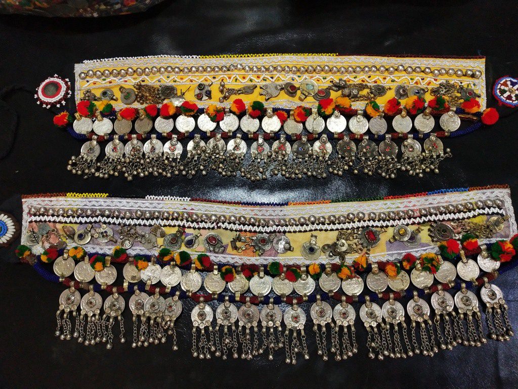 Old Coin Pompom Kuchi Tribal Belt