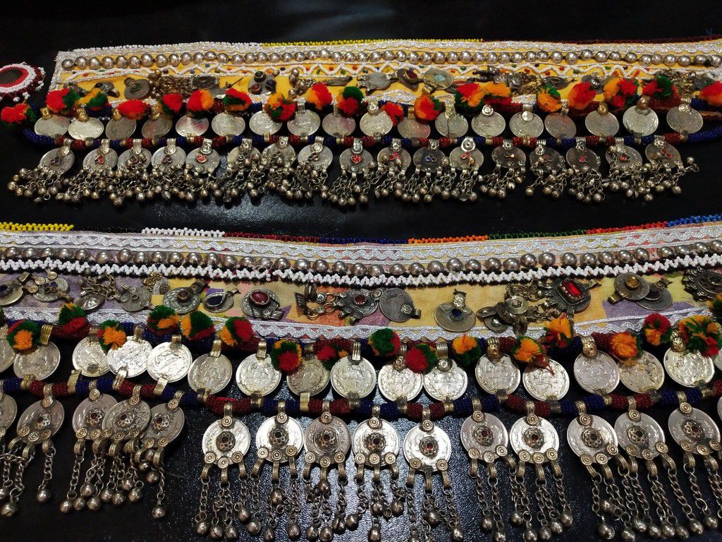 Old Coin Pompom Kuchi Tribal Belt