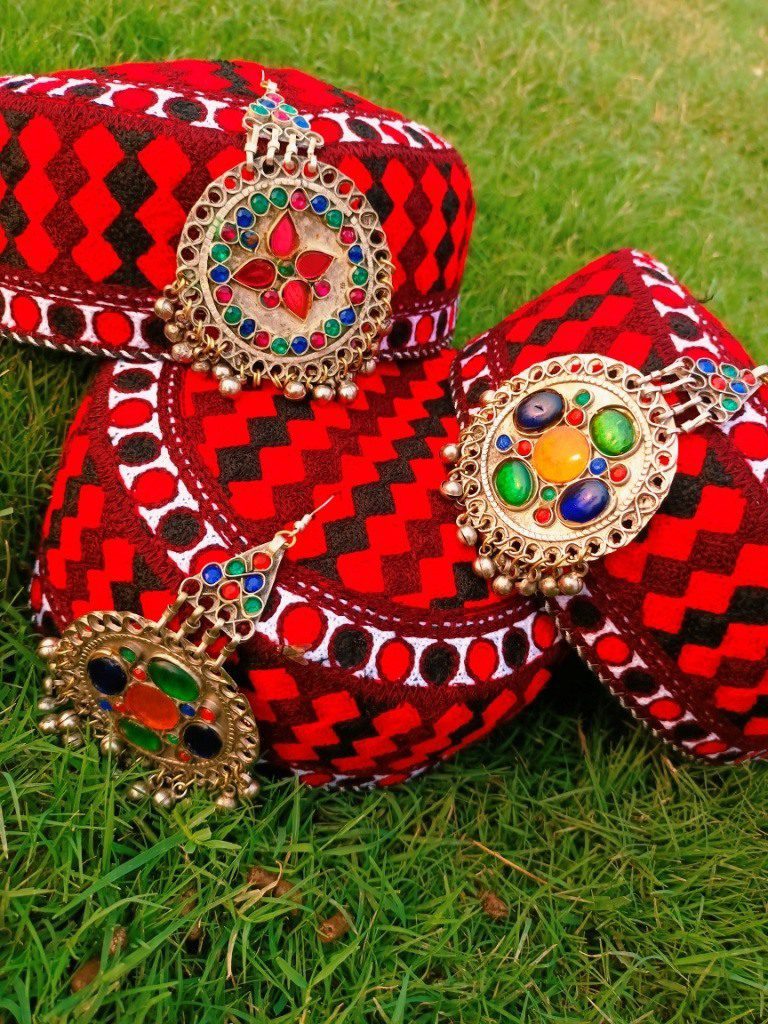 Afghani Cultural Taqiyah Cap with Pendant