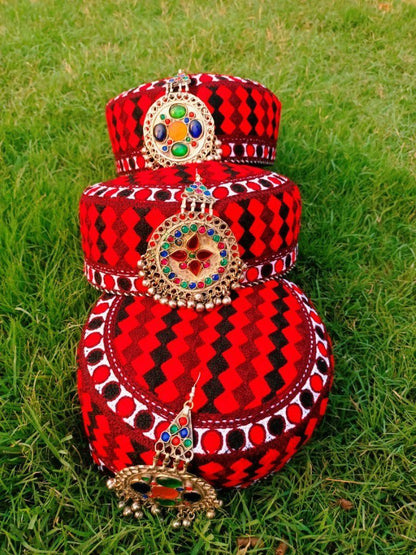 Afghani Cultural Taqiyah Cap with Pendant