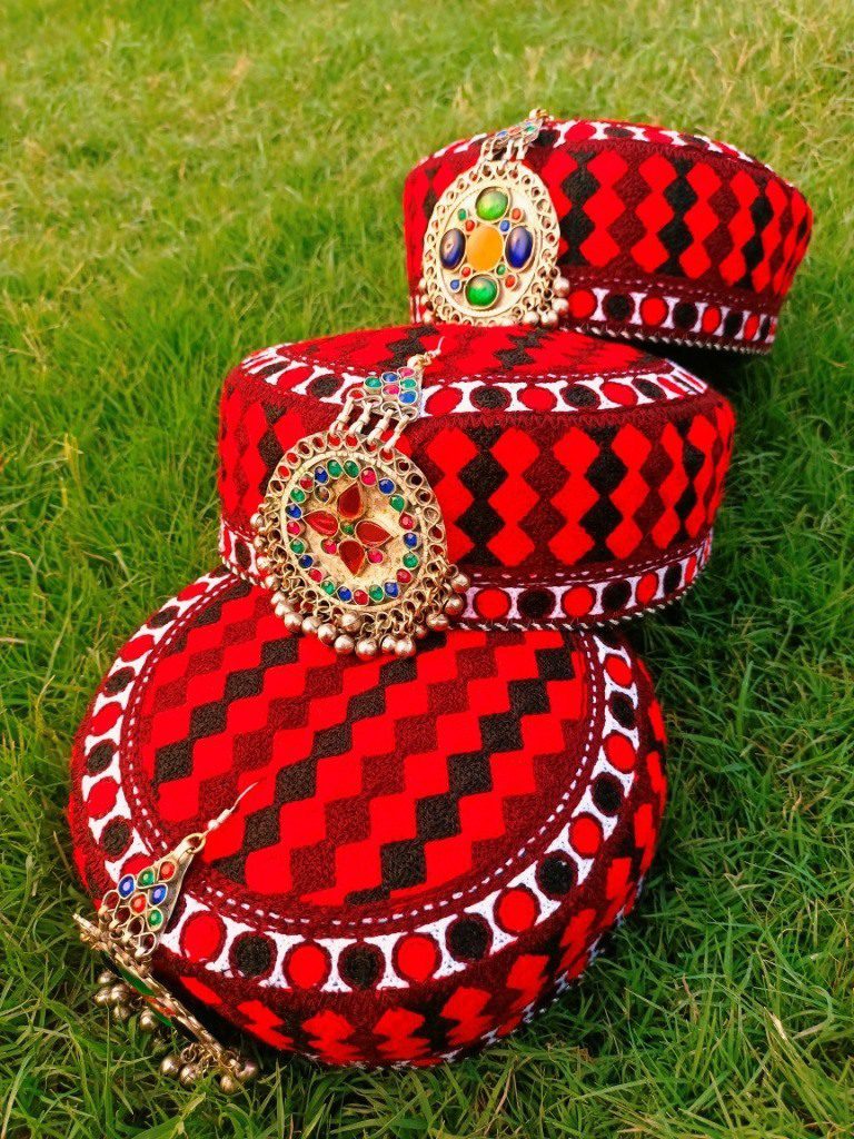 Afghani Cultural Taqiyah Cap with Pendant