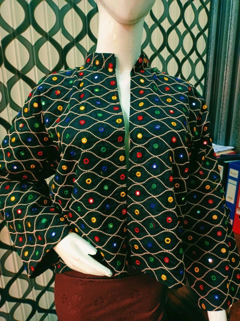 Pakistani Multi Mirror Fabric Open Jacket