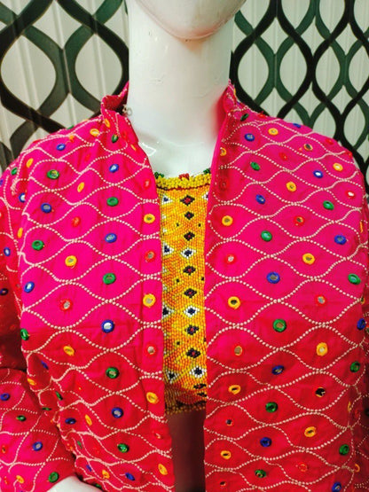 Pakistani Multi Mirror Fabric Open Jacket