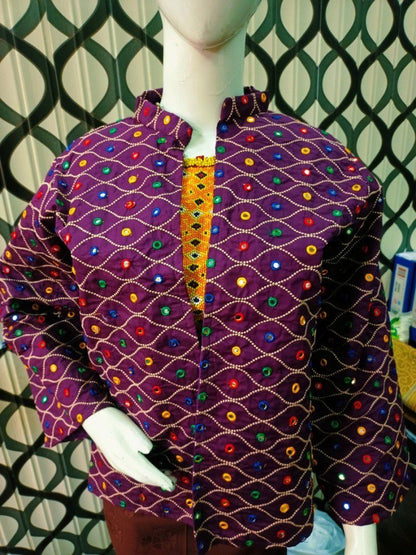 Pakistani Multi Mirror Fabric Open Jacket