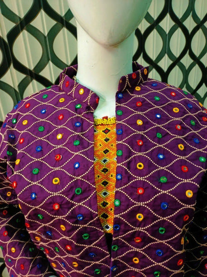 Pakistani Multi Mirror Fabric Open Jacket